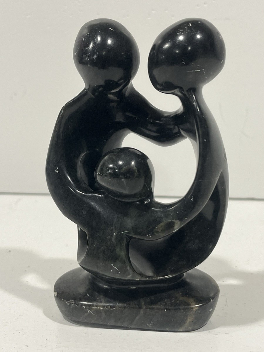 Shona Stone Sculpture - Family Of 3 - Zimbabwe, Africa - Hand
