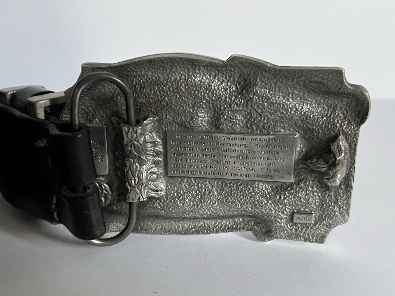 Confederate belt buckle Stone Mountain Memorial U. S. With Belt