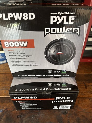 (2) PYLE 8" 800W 4OHM CAR AUDIO SUBWOOFERS PLPW8D SPEAKERS BRAND NEW