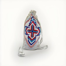 Vintage Handmade Native American Seminole Patchwork Drawstring Bag Florida