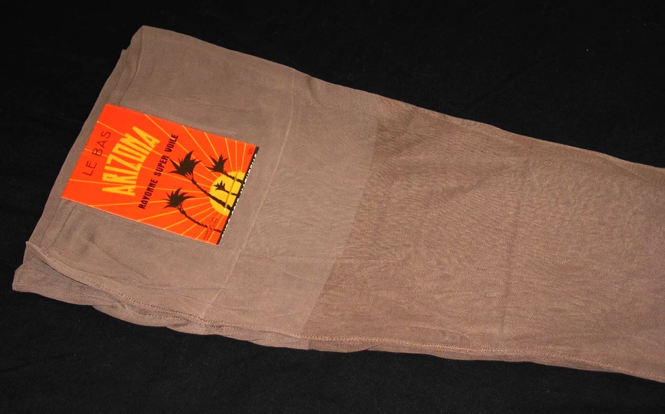 Bas couture vintage 1950 marron T 2 (77 cm) ARIZONA opaque voile rayonne fluide - Photo 2/4