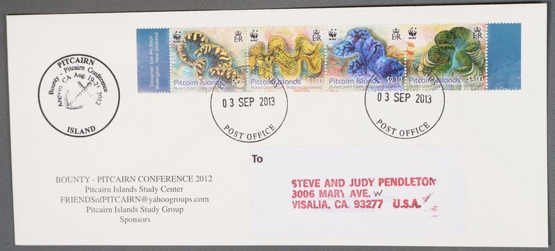 MayfairStamps Pitcairn Islands 2013 Strip Wildlife WWF Cover aaz_57021