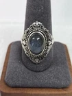 Vintage 925 Sterling Silver Ring Size 11 Oval Gem