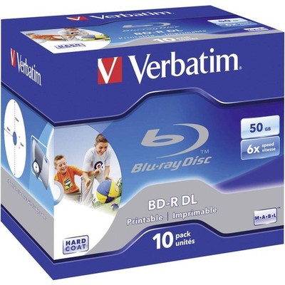 10er Multipack Verbatim 43736 Blu-ray BD-R DL Rohling 50 GB 10 St. Jewelcase