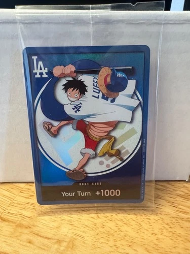 2026 Los Angeles Dodgers x One Piece Promo Card Monkey D Luffy DODGERS Sealed
