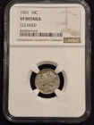 1921 10C Mercury Silver Dime Graded by NGC as VF Details