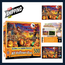 Glow in The Dark Halloween Jigsaw Puzzle 500 Pieces All Hallow's Eve 15x21 inch