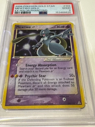 2006 POKEMON EX HOLON PHANTOMS GOLD STAR #103 MEWTWO-HOLO PSA 2