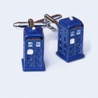 Tardis cufflinks - Dr Who - Brand new with black velvet gift bag