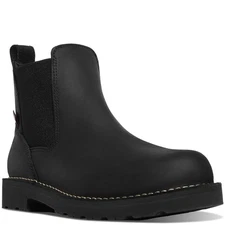 DANNER WORK Men's 5" Bull Run Soft Toe EH Chelsea Work Boot Black - 15483, Black