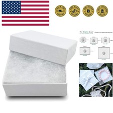 25-Pack Cotton Filled Cardboard Paper Jewelry Boxes Gift Case