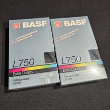 BETAMAX BASF L-750 Extra Quality Video Cassette 222m Blank Tape SEALED x2