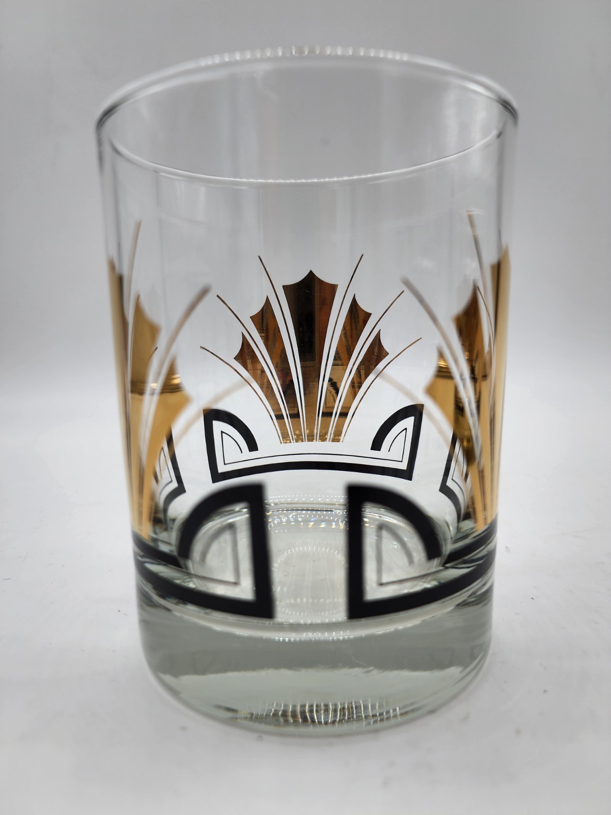 VTG Art Deco Styled Double Old Fashion Glasses (Set of 4)