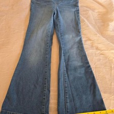 Wonder Nation Girls Flare Jeans Medium Wash Pull On Denim Size M 7-8