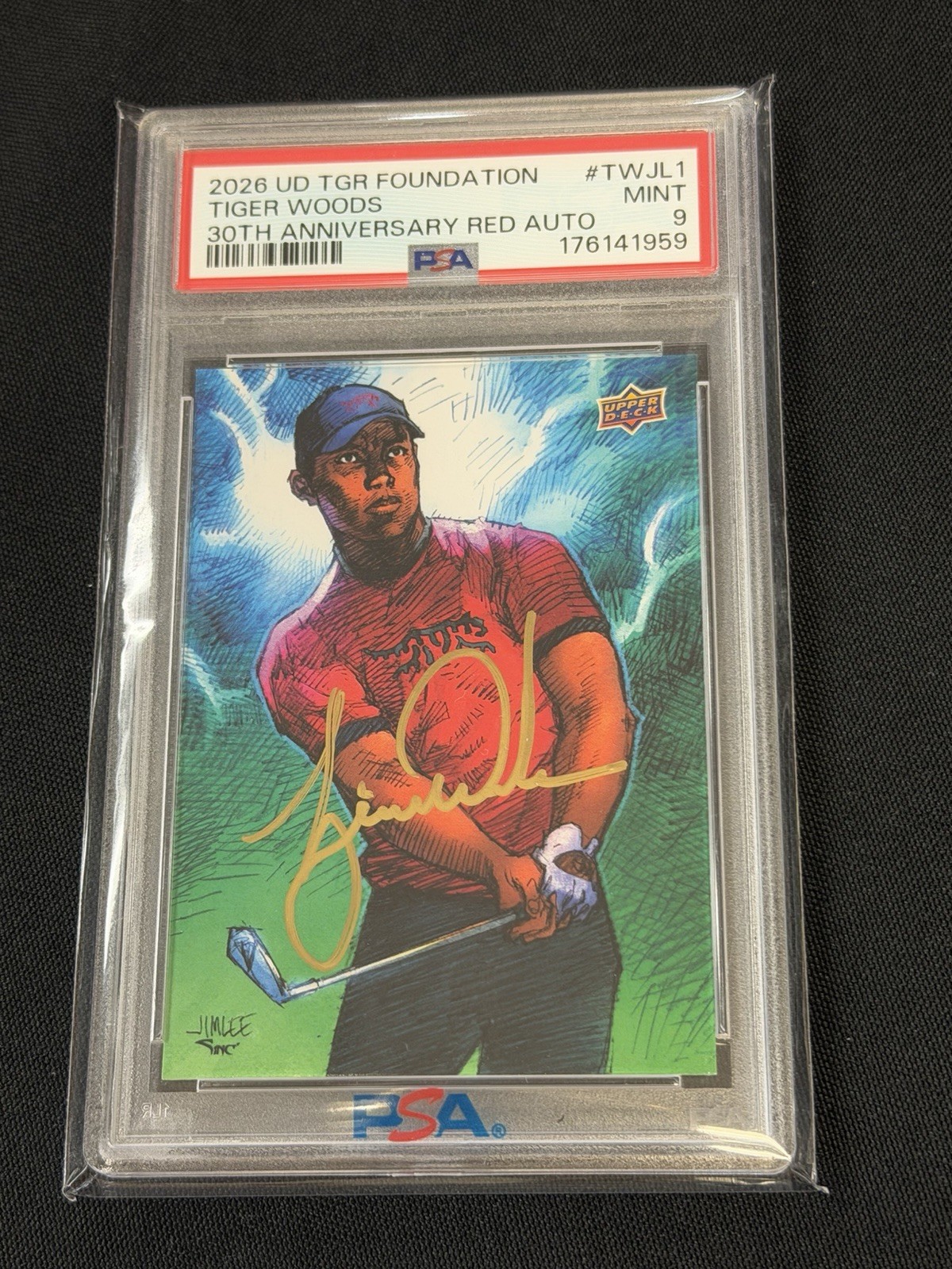 2026 UD Tiger Wood’s 30th Anniversary Card PSA 9 view 1