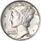 1934-P Mercury Dime