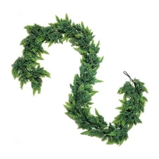 9ft Christmas Cedar Garland Artificial Realistic, Real Touch Greenery Garland...