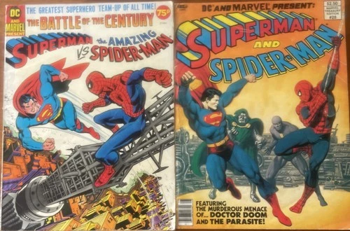 Superman Spider Man  Treasury lot/set The Battle of the Century + Vs Doctor Doom