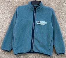 Patagonia Synchilla Full Zip Fleece Jacket Kids Medium 10 Blue Teal 65655