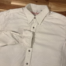 Robert Graham Men's Long Sleeve White Diamond Button-Up Shirt Size XL