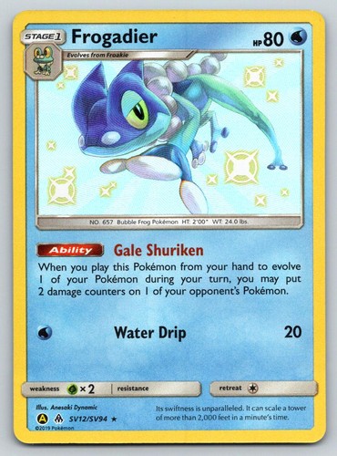 FROGADIER SV12/SV94 SHINY RARE HIDDEN FATES SHINY VAULT POKEMON HOLO NM DYNAMIC