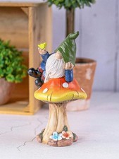 Charming Mushroom Gnome Welcome Sign Resin Garden Ornament Outdoor Decor Gift UK