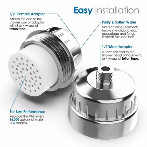 1-4 Pack 20 Stage Shower Filter for Hard Water Softener Remove Chlorine Flouride - Picture 4 of 17