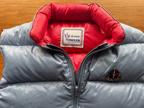 MONCLER x ASICS Vintage Down Vest One Size Fits All Color Gray x Red From JPN - Picture 11 of 12