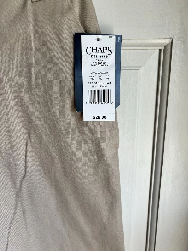 Ropa escolar aprobada para niñas Chaps nueva con etiquetas. Bermudas Tostadas Talla 16 Regular. Foto 4 de 4
