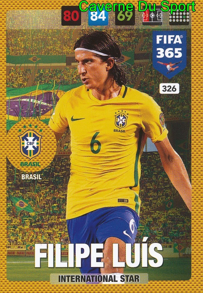 FILIPE LUIS BRASIL INTERNATIONAL STAR CARD FIFA 365 2016-2017