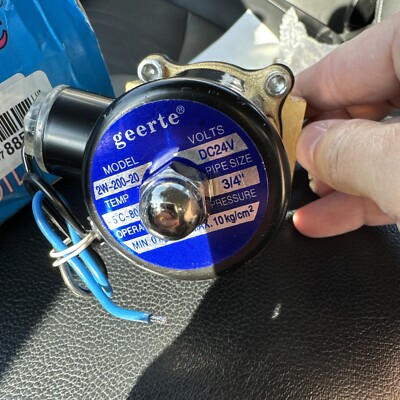 GEERTE 2W-200-20 DC24V G3/4 inch 24W 2A Water Solenoid Valve Brass Normal Close