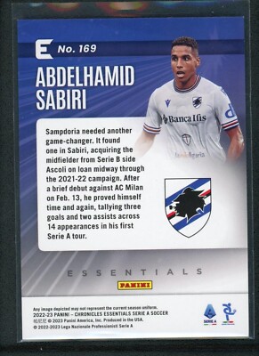 アンス ファティ Panini Chronicles ジャージナンバー 激レア！ 2022-23 ABDELHAMID SABIRI /49 PANINI CHRONICLES ESSENTIALS SERIE A