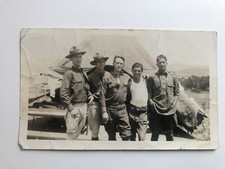 1940's WWII Era Photograph of 5 Soldiers in Uniform