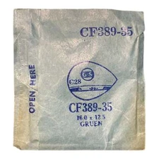 Germanow-Simon Mach (GS) CF389-35 Watch Crystal 16.0x12.5 NOS Part Flexo Gruen
