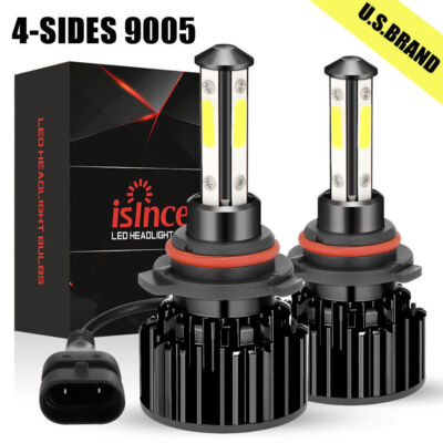 4-Sides 9005/HB3 LED Headlight Bulbs Kit 360000LM HIGH/LOW Beam 6500K White Eayk