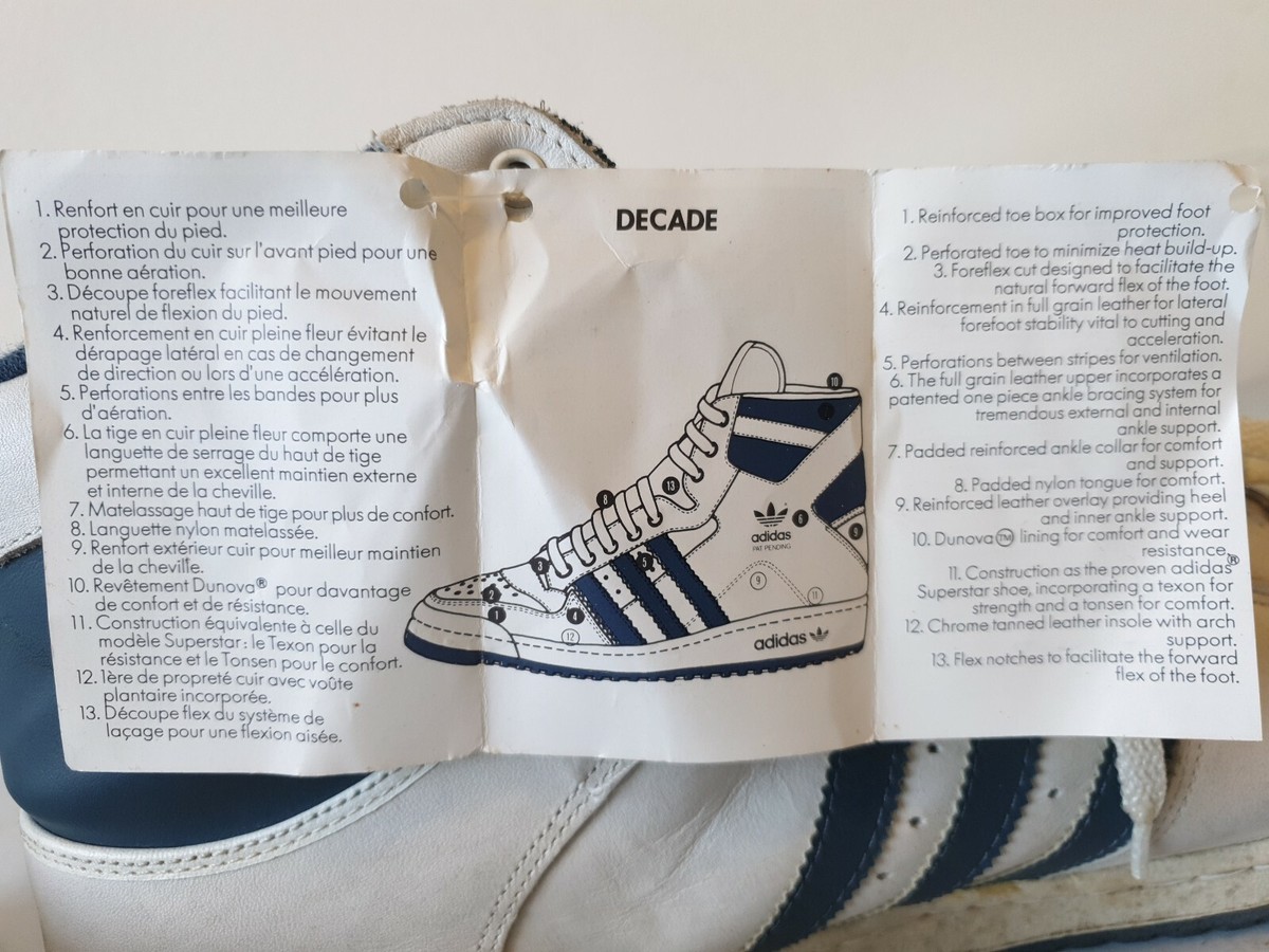 adidasアディダスDECADE NBA Vintage Adidas Decade Basketball Boots Sneakers Hi Top