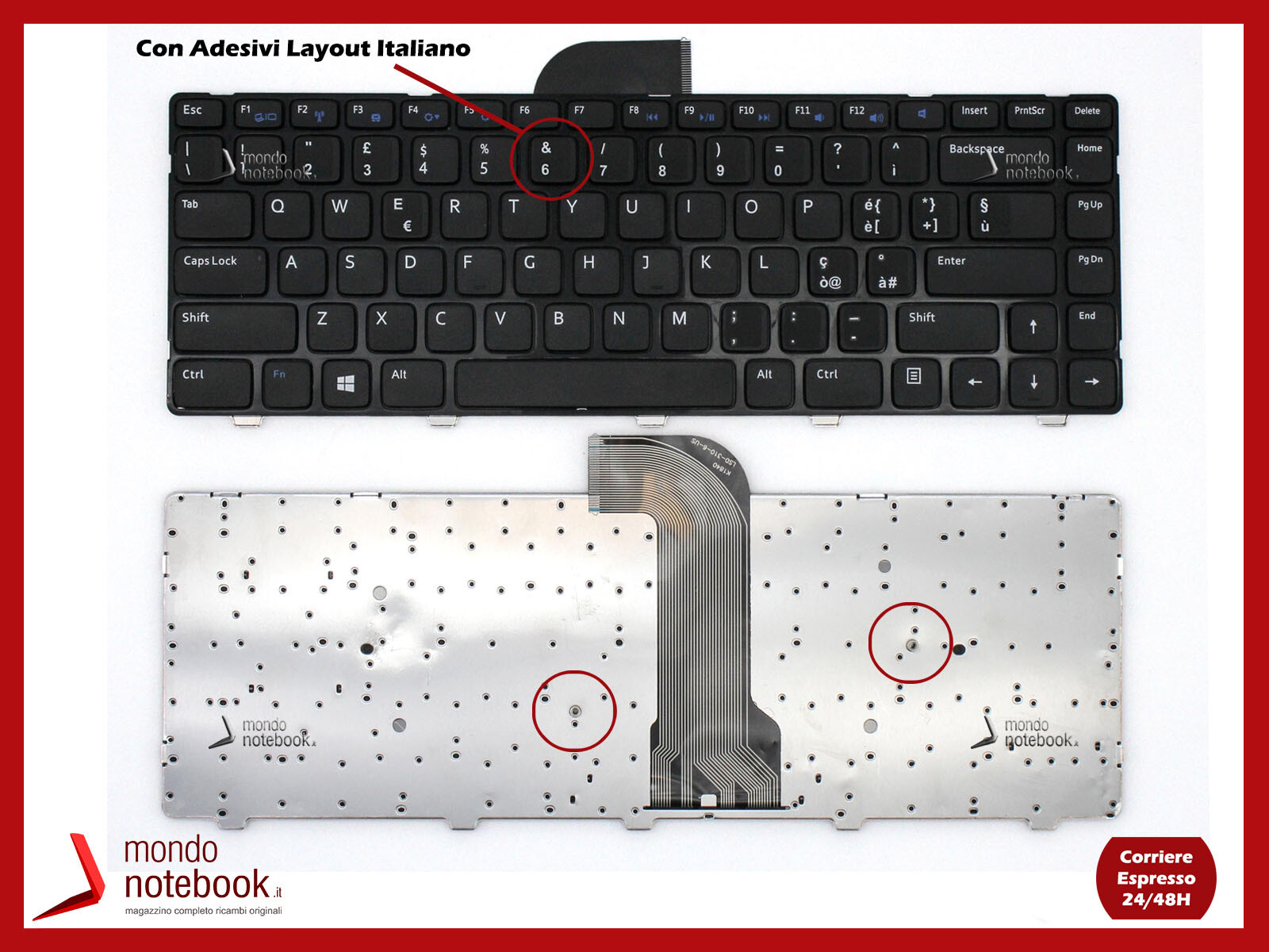Tastiera Notebook DELL Latitude 14 3440 con Adesivi Layout ITALIANO