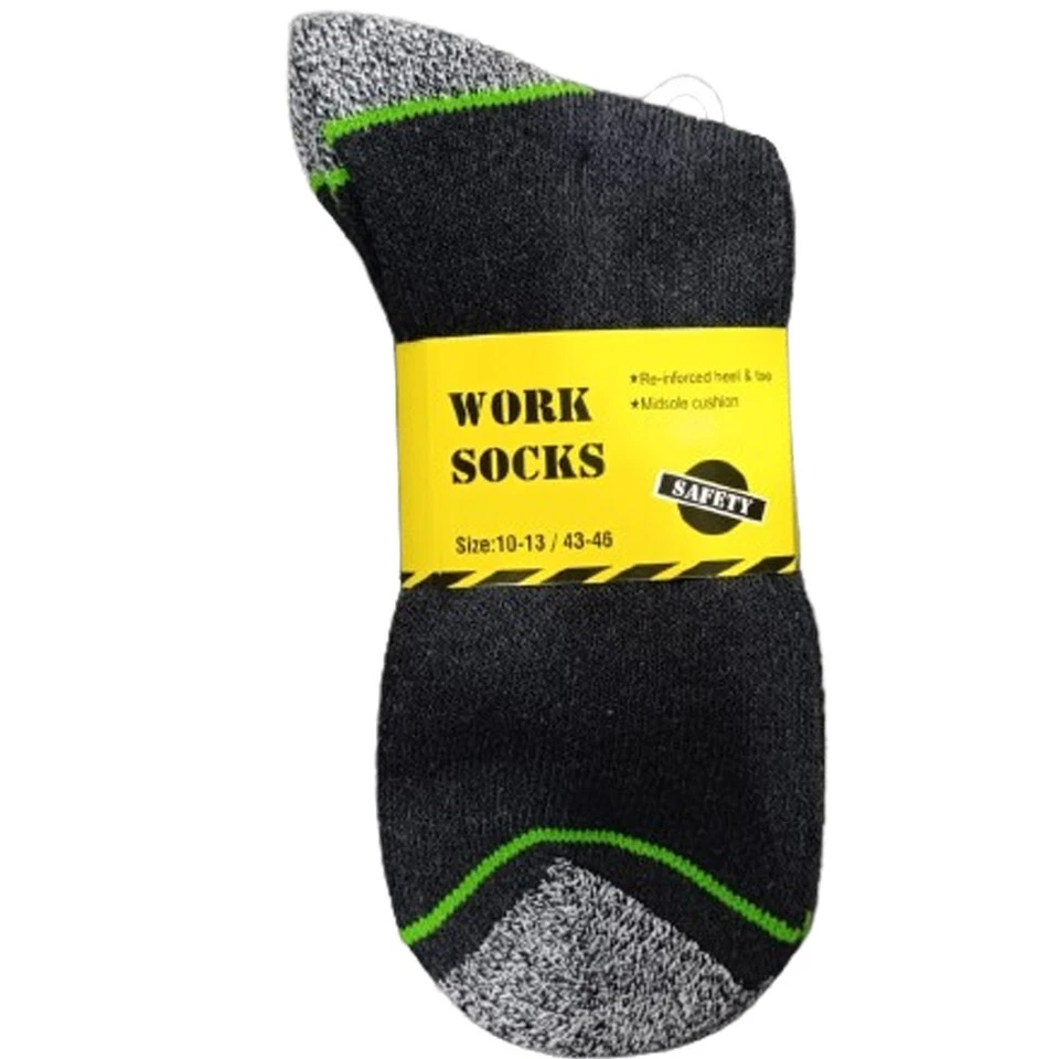 1,3,6 & 12 Pairs Men's Assorted Work Socks Heavy Duty, Big Feet Comfort UK 10-13 - Image 3 of 4