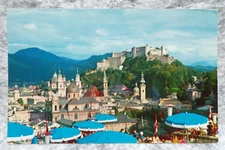 Antique Postage Stamp – Botanical Theme, Green Background with White Border