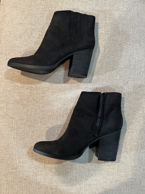 Madden Girl Shoes Black Evita Heeled Booties Womens Size 6.5