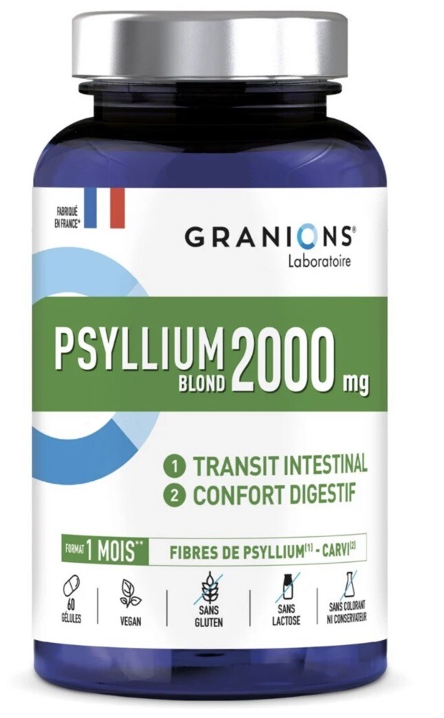 Psyllium blond Granions pour retrouver un transit intestinal léger en voyage