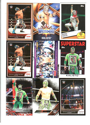 Kalisto Wrestling Lot of 9 Different Trading Cards 3 Inserts WWE K-D1