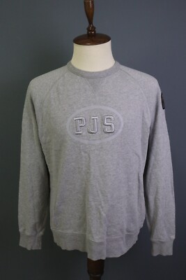 PJS PARAJUMPERS Fleece Gray Logo Long Sleeve Sweatshirt Size XL