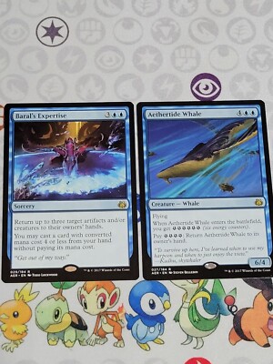 C2606 MAGIC MTG AETHER REVOLT AETHERTIDE WHALE BARAL'S EXPERTISE LP RARE