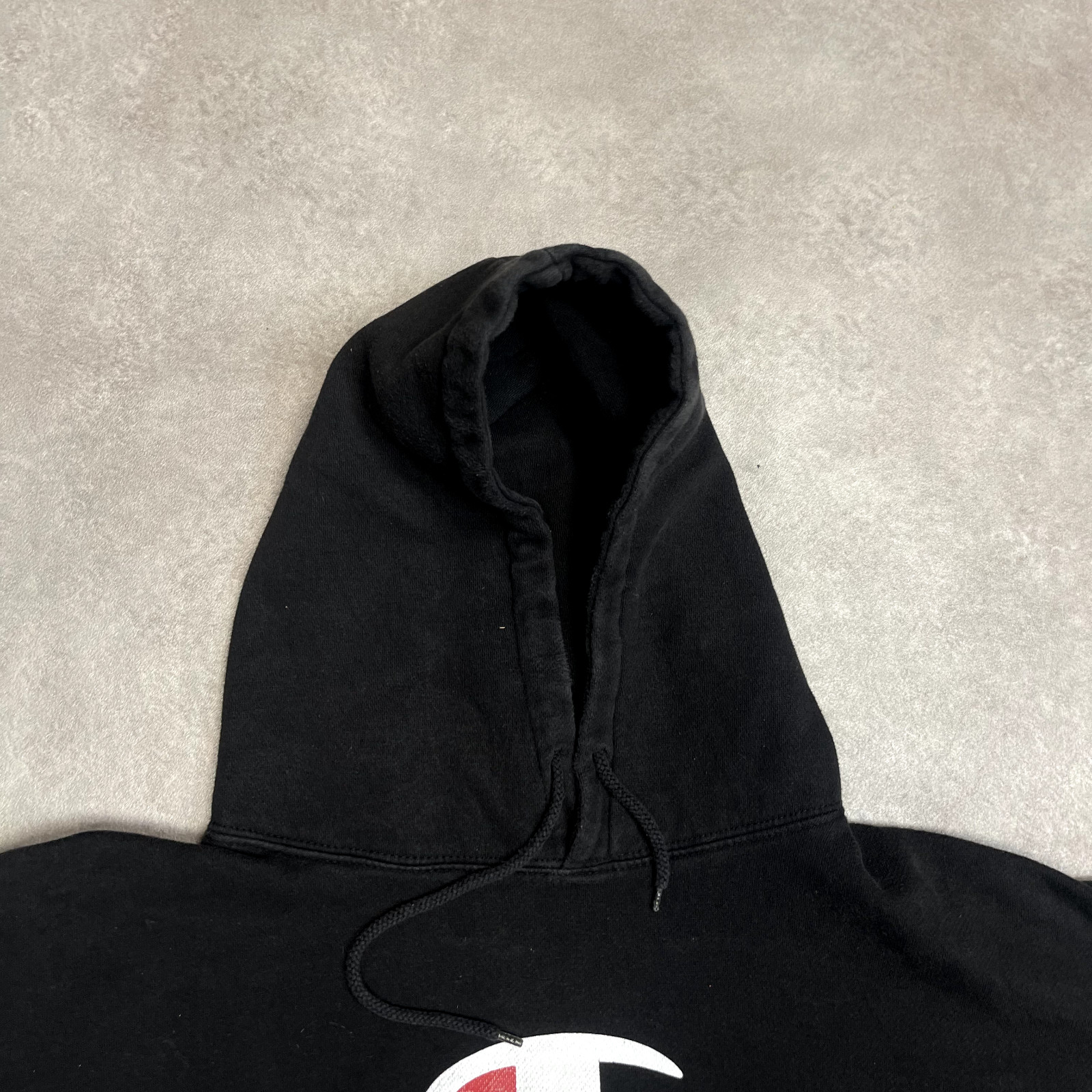 Champion Hoodie Mens Y2K Spell Out Pullover Sweatshirt, Black, 2XL image 3