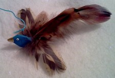 SET OF 3 BIRD CHRISTMAS FEATHER ORNAMENTS MADE IN THE CZECH REP
