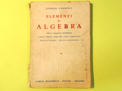ELEMENTE DER ALGEBRA KAMELE SIGNORELLI VERLAG