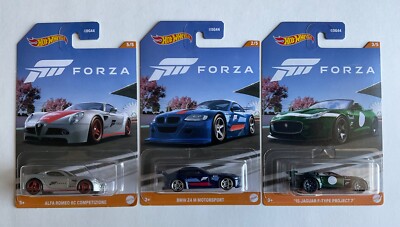 2023 Hot Wheels Forza Series Lot of 3 BMW Jaguar Alfa Romeo FREE SHIPPING