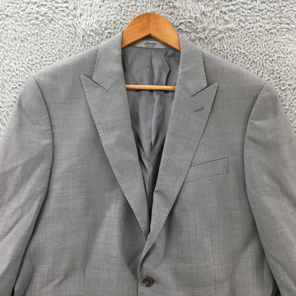 Jaqueta masculina Lauren Ralph Lauren smoking 42L cinza lã dois botões formal - Imagem 2 de 4