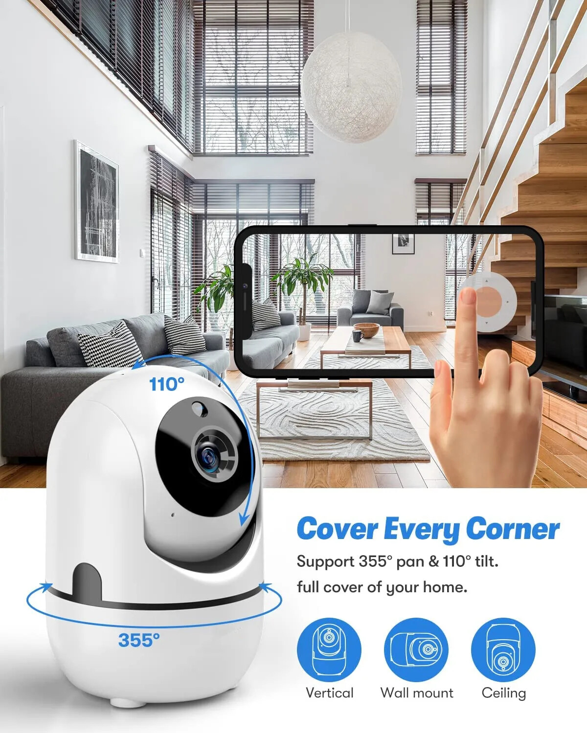 1080P Wireless IP Pet Camera for Baby Monitoring Indoor Security WiFi Mini Cam  -image